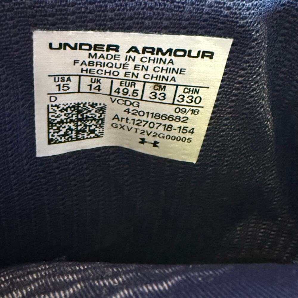 Under Armour ClutchFit High Top Football Cleats White Navy Mens 15 D - Picture 2 of 7